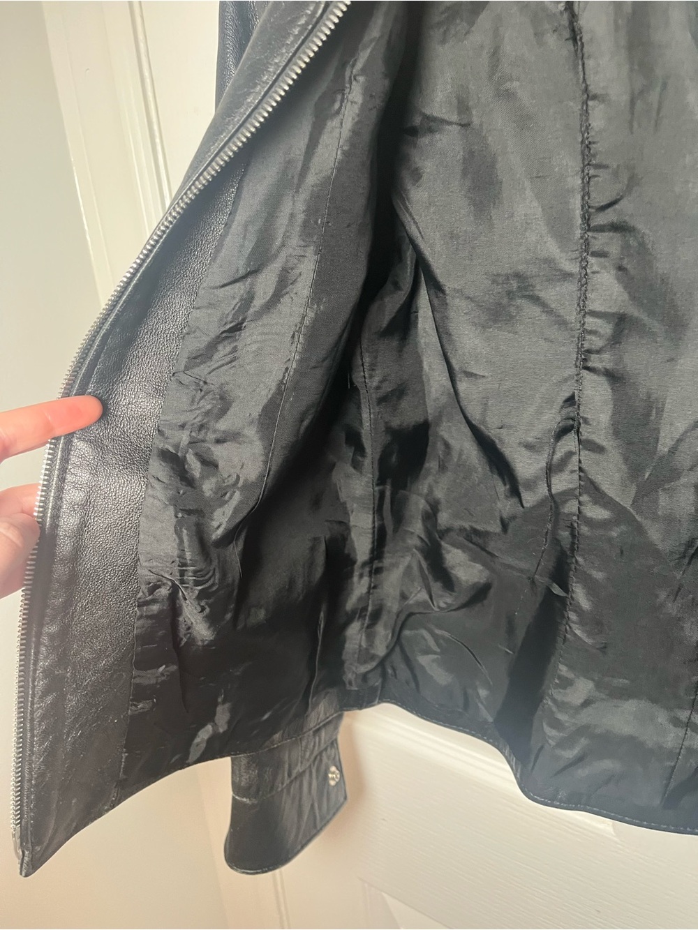 Vintage Roots Canada Black Pebbled Leather Jacket Zip Y2K - Picture 9 of 13